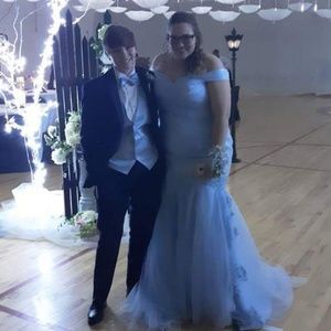 Baby blue mermaid dress